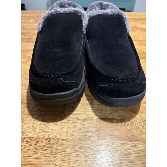 FitVille Recovery Orthopedic Suede Comfort Slipper Slip-On Black Diabetic 13W - Picture 3 of 10